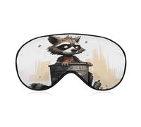 Raccoon on Trash Can Sleep Mask Eye Mask Eye Masks for Sleep Sleep Masks for Women Men Travel Eye Mask Adjustable Sleeping Mask Sleep Mask Blackout Cute Sleep Mask