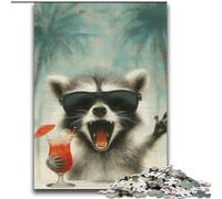 Raccoon on Vacation Jigsaw Puzzles for Teenagers 2000 Piece, Educational Games Home Decoration Suitable for Desktop Decoration (70x100cm)