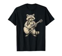 Raccoon Playing Electric Guitar Fun Classic Cool Superstar T-Shirt