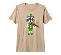 Raccoon Playing Fiddle, Violin St Patrick's Day Violinist Premium T-Shirt