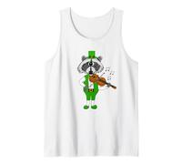 Raccoon Playing Fiddle, Violin St Patrick's Day Violinist Tank Top