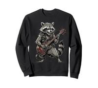 Raccoon Playing Guitar Heavy Metal Head Guitarist Funny Sweatshirt