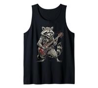 Raccoon Playing Guitar Heavy Metal Head Guitarist Funny Tank Top
