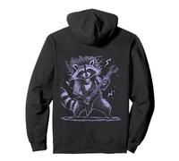 Raccoon Playing Rock Guitar Violet Musician Pullover Hoodie