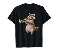 Raccoon Playing Trumpet Funny Trumpet Band Raccoon Trumpeter T-Shirt