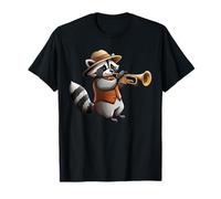 Raccoon Playing Trumpet Funny Trumpet Band Raccoon Trumpeter T-Shirt
