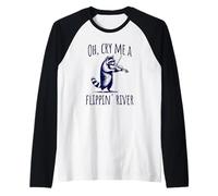 Raccoon Playing Violin: Oh, Cry Me A Flippin' River Raglan Baseball Tee
