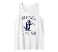 Raccoon Playing Violin: Oh, Cry Me A Flippin' River Tank Top