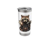 Raccoon Possum Badger Mystical Forest Art Stainless Steel Insulated Tumbler