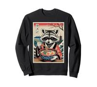 Raccoon Ramen Kimono Woodblock Print Japanese Noodles Sweatshirt