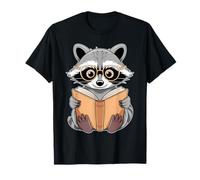 Raccoon Reading A Book Racoon Wearing Glasses Librarian T-Shirt