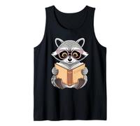 Raccoon Reading A Book Racoon Wearing Glasses Librarian Tank Top