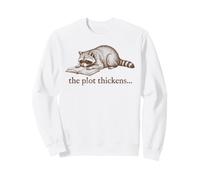Raccoon Reading Book The Plot Thickens Literary Sweatshirt