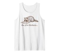Raccoon Reading Book The Plot Thickens Literary Tank Top