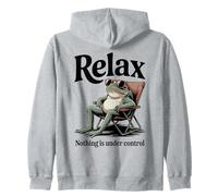 Raccoon Relax Nothing Is Under Control Quote Zip Hoodie