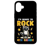 Raccoon Rock 4th Grade Boys Girls Kids Funny 4th Grade Case for iPhone 16 Plus