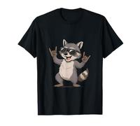 Raccoon Rock Gesture Funny for Metal Fans T-Shirt