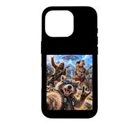 Raccoon Rock Selfie Bigfoot Riding Trex Guitar UFO Concert Case for iPhone 16 Pro