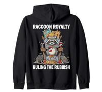 Raccoon Royalty Ruling The Rubbish Trash King Animal Zip Hoodie