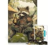 Raccoon Samurai 1000 Piece Jigsaw Puzzles for Teenagers Boost Memory Gentle Relax Premium Cut Bday Surprise (38x52cm)