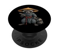 Raccoon Samurai Art PopSockets Adhesive PopGrip