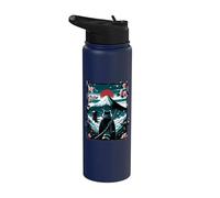 Raccoon Samurai in Japan with Katana and Mount Fuji Stainless Steel Insulated Water Bottle
