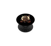 Raccoon Samurai Japanese Warrior Anime Ukiyo-e Woodblock Art PopSockets Adhesive PopGrip