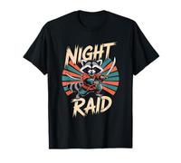 Raccoon Samurai Night Raid Vector Art T-Shirt