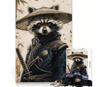 Raccoon Samurai Warrior 1000 Piece Jigsaws for Teenagers Puzzle Boost Memory Quiet Calm Premium Cut Heartfelt Gift (38x26cm)