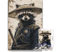 Raccoon Samurai Warrior 1000 Piece Puzzle For Adults Play And Learn Smart Activity Unique Heartfelt Celebration Gift Size 38x26cm