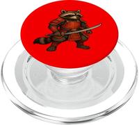 Raccoon Samurai Warrior with Sword and Armor PopSockets PopGrip for MagSafe