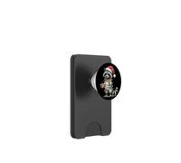 Raccoon Santa Hat Holding Present Cute Bow Trash Panda PopSockets PopWallet for MagSafe