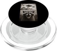 Raccoon Selfie With Alien UFO Pyramids Funny PopSockets PopGrip for MagSafe