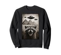Raccoon Selfie With Alien UFO Pyramids Funny Sweatshirt