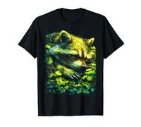 Raccoon Shamrocks Forest St Patricks Day Animal Forestcore T-Shirt