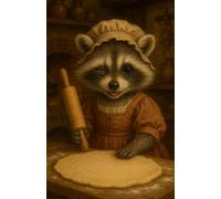 Raccoon Shopping Planner Cute Animal Design Cake Bakery: Notebook Journal Daily Helper Square Pages