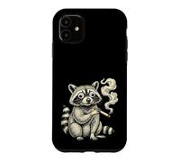 Raccoon Smoking Googly Eyes Case for iPhone 11