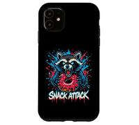 Raccoon Snack Attack Donut Graffiti Case for iPhone 11