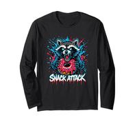 Raccoon Snack Attack Donut Graffiti Long Sleeve T-Shirt