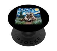 Raccoon Starry Night Van Gogh Trash Panda PopSockets Adhesive PopGrip