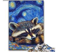 Raccoon Starry Sky Puzzles for Teenagers Teens 2000pc Puzzle, Art Interesting Stress Reduction Wishlist with Santa Claus for Age 14 (70x100cm)