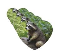 Raccoon Statue Car Air Fresheners Cards Set of 4 Pieces Personalized Car Fresheners Gifts for Men Women Auto Aromatherapy Tablets Hanging Scented Cards for Wardrobe Bathroom