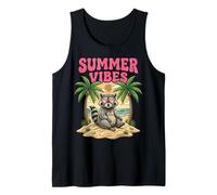 Raccoon Summer Vibes Beach Retro Cool Wildlife Vacation Tank Top