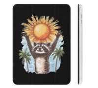 Raccoon Sunset Tree Slim Tablet Cases Compatible with iPad Mini4/5（7.9in）Mini6（8.3in） With Pencil Holder Protective Cover