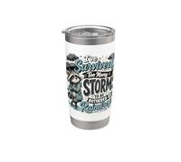 Raccoon Survived Storms Not Bothered Raindrops Stainless Steel Insulated Tumbler