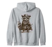 Raccoon Swashbuckler Masked Hero Rapier Animal Duelist Zip Hoodie