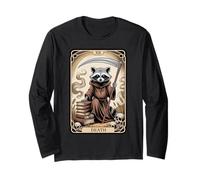 Raccoon Tarot Card Death Witchcraft Funny Raccoon Long Sleeve T-Shirt