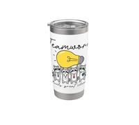 Raccoon Teamwork Idea Lightbulb Collaboration Stainless Steel Insulated Tumbler