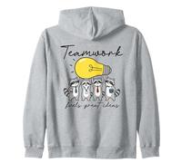 Raccoon Teamwork Idea Lightbulb Collaboration Zip Hoodie
