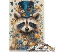 Raccoon The Fancy Bandit Puzzles for Adults 1000 Pieces Wooden Puzzles for Adults & Teenager Jigsaw Puzzles for Adult 1000pcs (75x50cm)